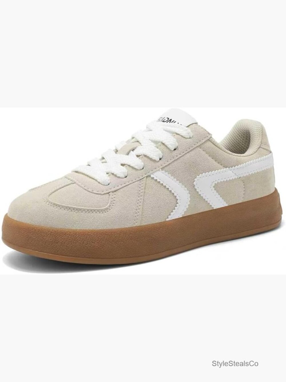 Retro Suede Lace Up Sneakers - Non Slip Gum Sole Fashion Sneakers